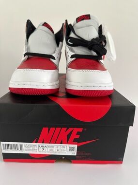 Nike Air Jordan 1 Low White and Red Sneakers